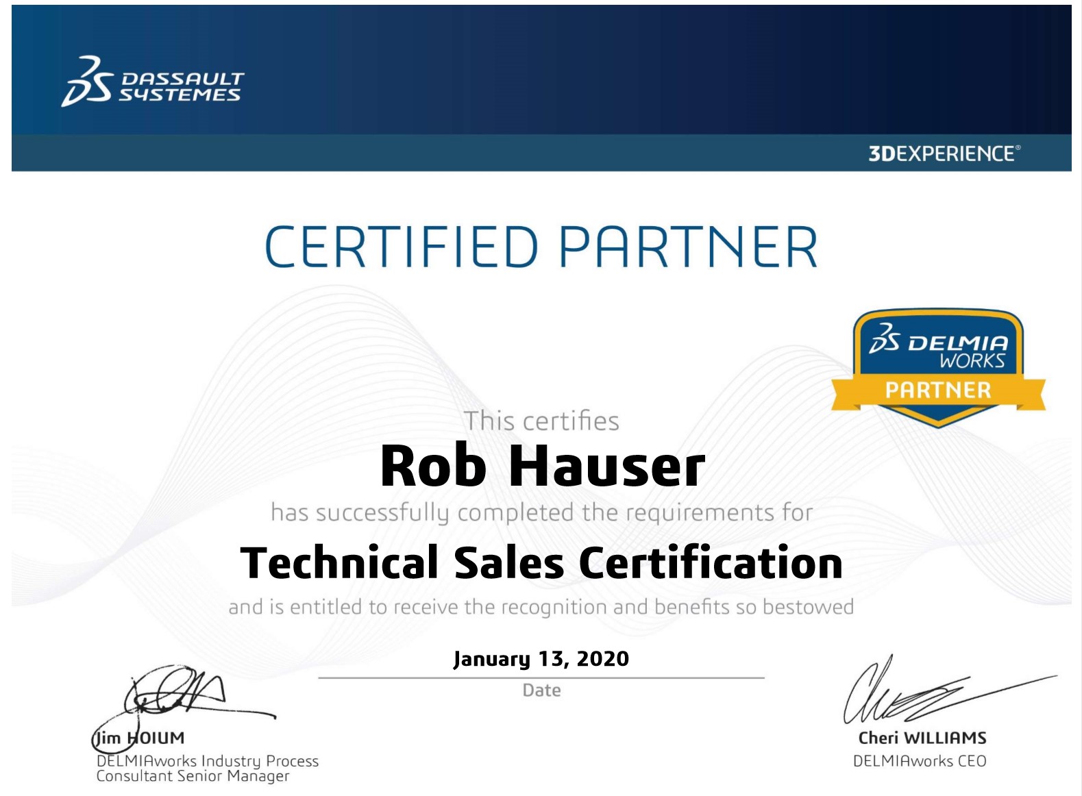 Rob Hauser DELMIA |工程技术销售认证