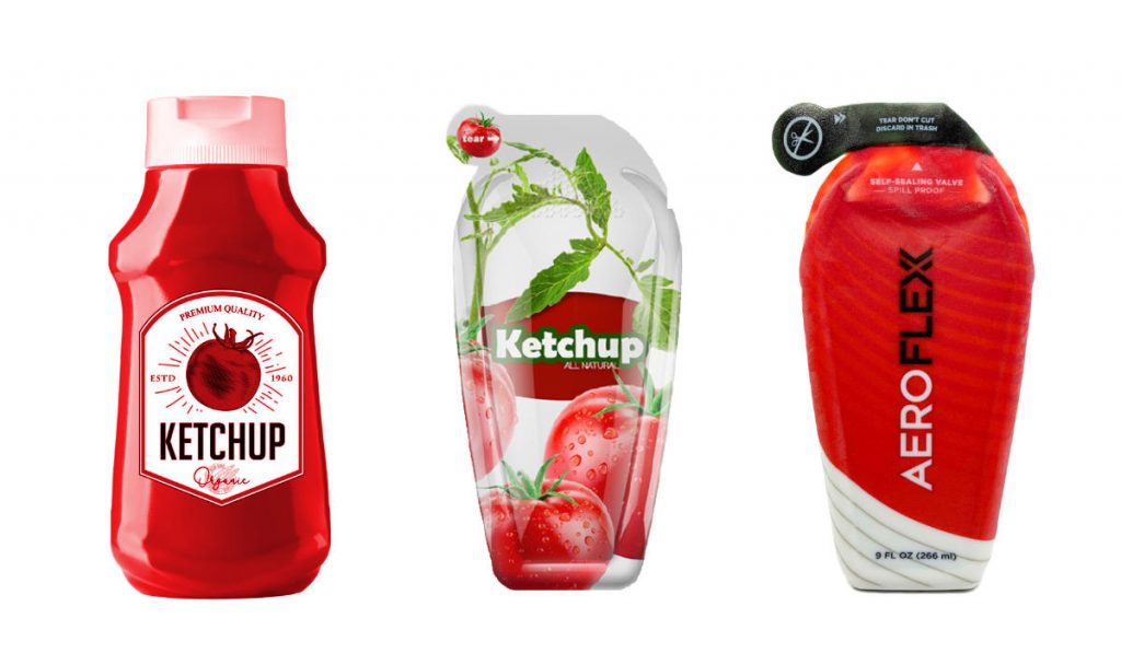 设计de la bouteille de ketchup à压机