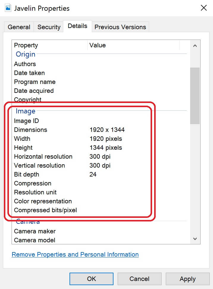 image-file-properties