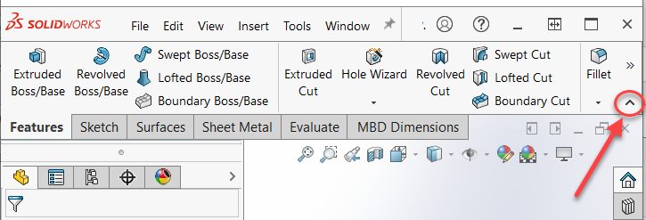 SOLIDWORKS 2021可折叠CommandManager