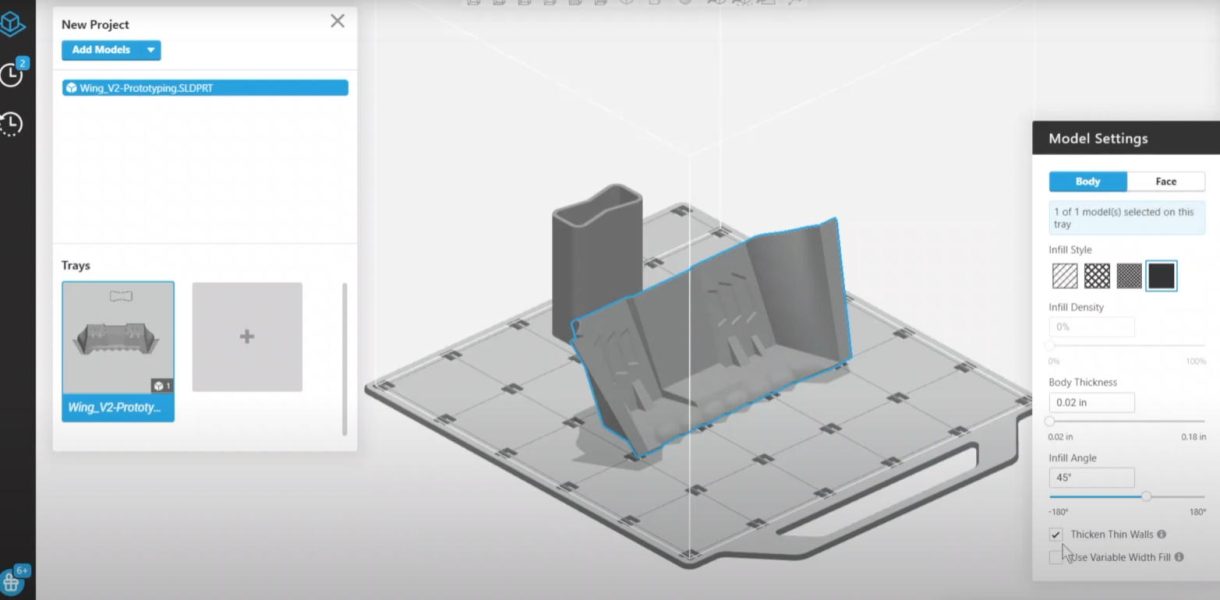 hth华体会全站app3D打印机翼模型在GrabCAD打印
