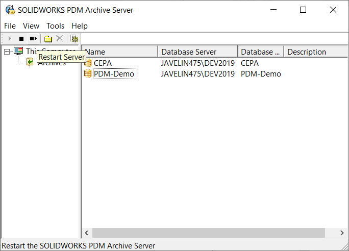 SOLIDWORKS PDM存档服务器